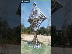 SS316L 5.7 Meter Height Outdoor Large Polished Stainless Steel Sculpture