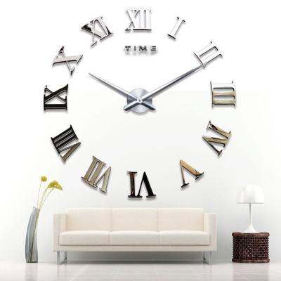 China Antique Style 3D Sticker Roman Numbers Art DIY Wall Clock Parts Modern Acrylic Kit for Home Decorations for sale