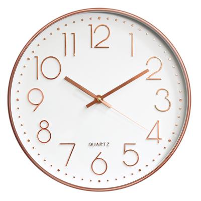 China LUMINOVA 12-Inch Silent Modern Wall Clock Battery Operated Decorative Wall Clocks For Living Room for sale