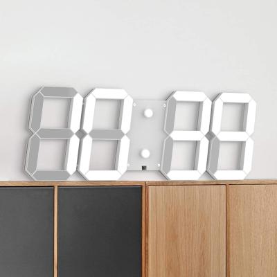 China Modern LUMINOVA Night Light 3D Digital Wall LED Number Time Alarm Clock for sale