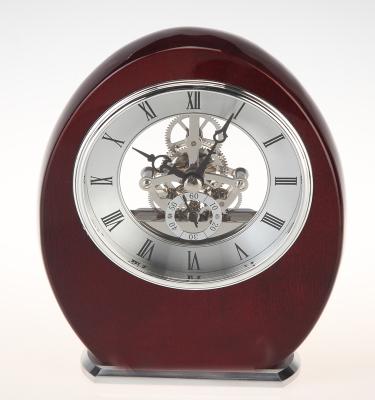 China Files Analog Corporate Mahogany Quartz Awards Wood Executive Battery Operated Desk Clocks for sale