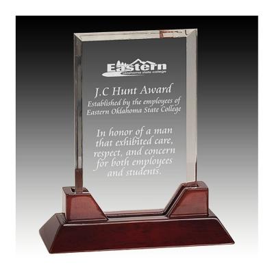 China Europe Jade Acrylic Award with Rosewood Base Awards Trophy Acrylic Wood for sale