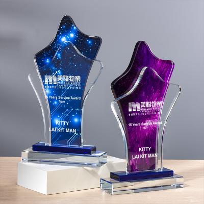 China Starry Night Crystal Trophy Plaque Europe Business Creative Gift Awards for sale