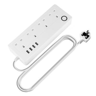 China UK Outlets Electric Power Strip Extension Socket 13A Wifi Standard+USB 4 Residential/General Purpose Socket For Tuya Smart Life App Remote Control for sale