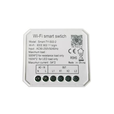 China DIY PC+ABS 1/2 Way Wifi Breaker Smart Automation Module Life APP Remote Control Lamp Switch Works for sale