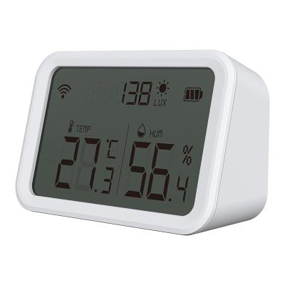 China PC+ABS Tuya Smart Life Hygrometer Temperature Sensor Wireless WIFI Temperature and Humidity Sensor with LCD Screen for sale