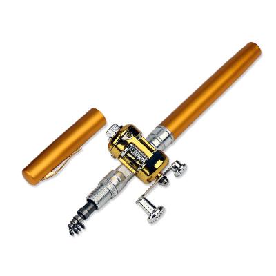 China High Quality Light Weight Brass Rod Pen Colorful Fishing Rod 1m Aluminum Alloy Portable Fishing Rod for sale