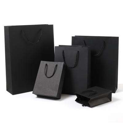 China Wholesale Customized Black Color Gift Bag Paper Bag Jewelry Packaging Handbag Jewelry Packaging Paper Bag for sale