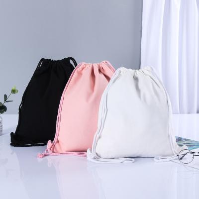 China Eco-Friendly Eco-Friendly Organic Sports Bags Canvas Cotton Backpack Drawstring Pouch Storage Travel Logo Dust Bags for sale