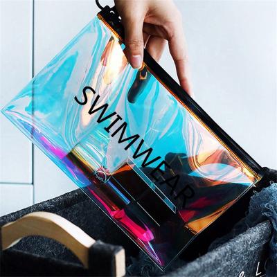 China Holographic Waterproof Beauty Travel Toiletry Bag High Quality PVC Laser Bag Makeup Pouch Cosmetic Brush Organizer Brush Organizer for sale