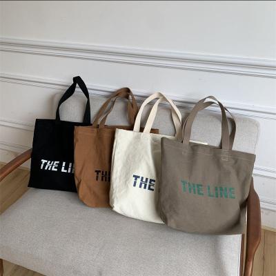 China Custom Plain Handled Shopping Tote Bag Canvas Cotton Canvas Multi-colors Personalized Custom Logo Durable for sale