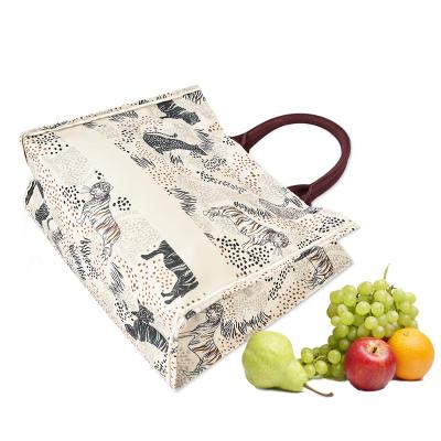 China Eco-friendly Waterproof Eco-friendly Canvas Tote Bag Handbag Durable Eco-friendly Large Laminated Shopping Bag for sale