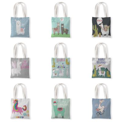 China Mini Lovely Eco-friendly 100% Eco-Friendly Cotton Bag Tote Bag Alpaca Shopping Bag for sale