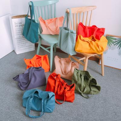 China Eco Friendly Extra Large Cotton Canvas Recycle Bag Blank Logo Tote Bag Zipper Shopping Bag Colorful Customized Canvas Tote for sale