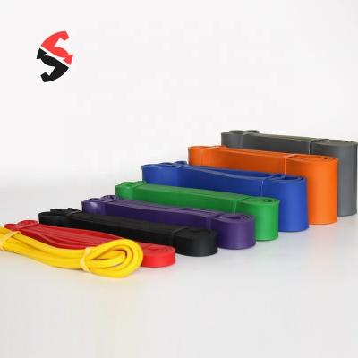 China Latex Resistance Band Natural Power Stretching Long Loop Band With Private Logo for sale