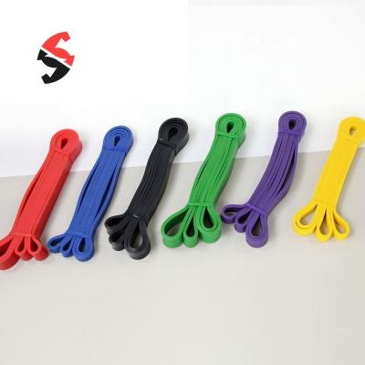 China Custom Logo Fitness Exercise Pull Up Aid Resistance Band High Elastic Natural Latex Latex for sale