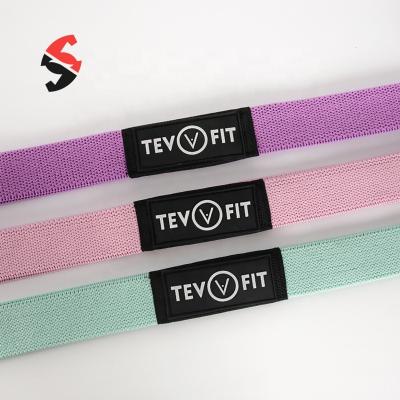 China Polyester Cloth Fabric Pull Up Long Resistance Band Skin Friendly Stretch Power Resistance Band for sale