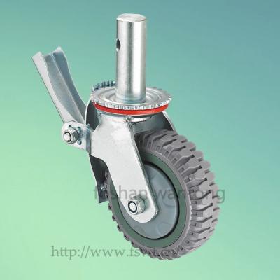 China Industry Heavy Duty 150mm Esd PU Scaffolding Caster Wheel With Lock for sale