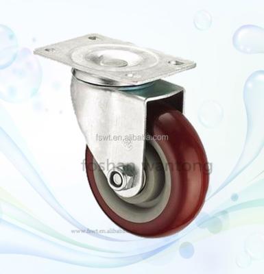 China Good Good PU Furniture Double Casters PU High Quality Wheel For Trolley for sale