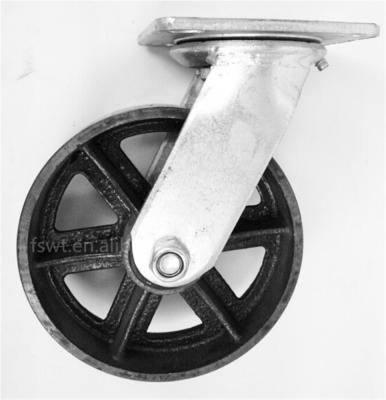 China Heavy Duty Roller Bearing Natural Cast Iron Antique Transport Caster Wheel For Furniture for sale