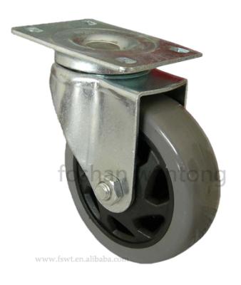 China Professional Industry Manufacturer Caster Turning Gray PU Caster Wheel For Furniture for sale