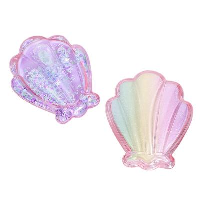 China Cheap Portable Purple /pink Shell Shaped Cute Fan Hairbrush Comb Professionally Made At Home for sale