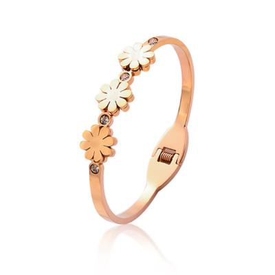 China FASHIONABLE Custom Open Bangles Flower Butterfly Bangles Women Stainless Steel Bangle Bracelet for sale