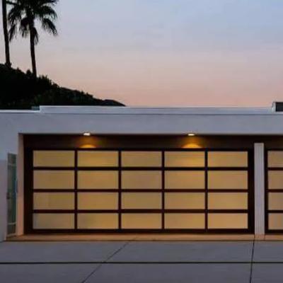 China Hot Selling Aluminum Frame Waterproof Tempered Frosted Or Clear Glass Garage Door Manufacturer for sale