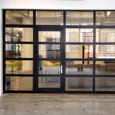 China Hot sale high quality luxurious automatic glass garage doors waterproof with pedestrian door for villa from China for sale