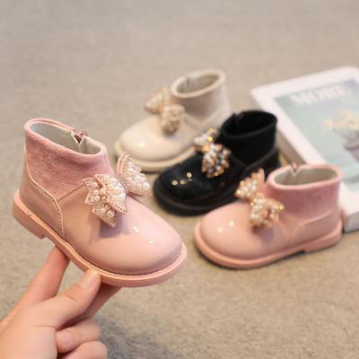 China Autumn And Winter New Fashion Comfortable Leather Martin Boots For Girls Non-slip Children's Pu Children's Shoes Wholesale Anti-slippery for sale