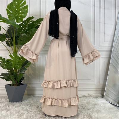 China Modest Muslimah Styling Eid Smooth Lace Robe Plus Size Loose Robe Kaftan Jilbab Adult Muslim Clothing for sale