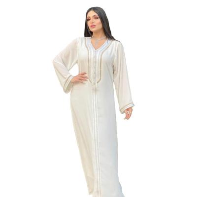 China Modest Muslimah Styling Fashion New Arrival Long Dress Solid Color Muslim Casual Dress for sale