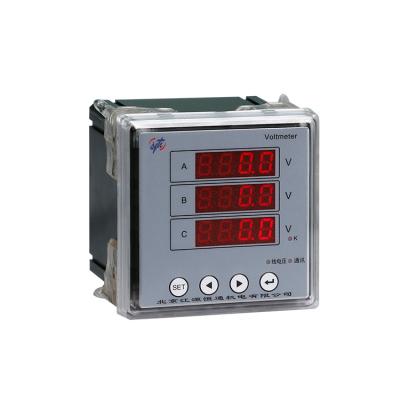 China RS485 (Modbus RTU Protocol) 2021 Custom Design Smart AC Three Phase Voltmeter htew-x9u3 LED Display Digital Multimeter Panel AC Voltmeter for sale