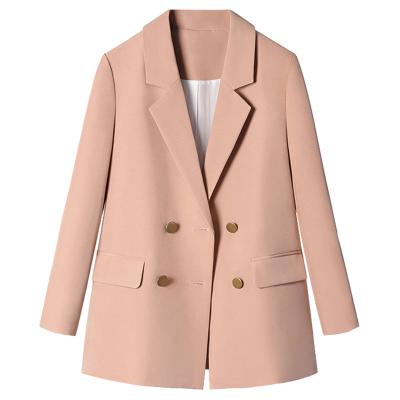 China OEM anti-shrink slim fit blazer for women ladies office suits double breasted suit hot sale fashion suit jacket for sale