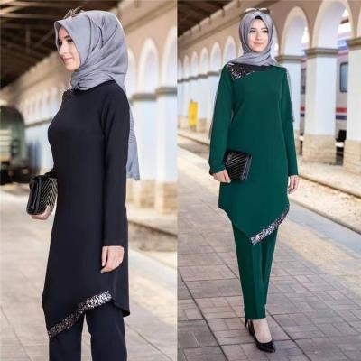 China New Mix Factory Order Cotton Muslim Worship Clothing Dubai Mosque Muslim Women Sets Two Pieces Islamic Robe Gown for sale