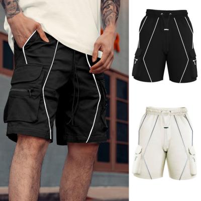 China Breathable American Style Multi-pockets Fits Cotton Short Black Causal Summer Drawstring Custom Cargo Pants For Man for sale