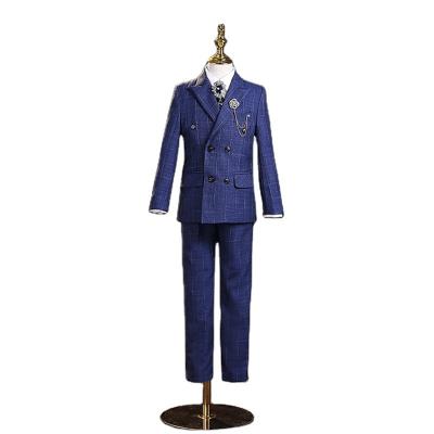 China Smart Casual Boy's Blazer Set Flower Boy Tuxedo For Host Piano Catwalk Handsome British Wedding Kids Suit for sale