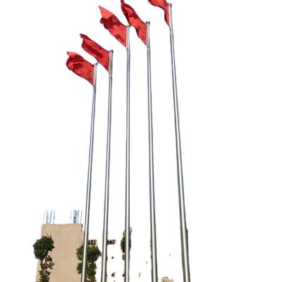 China Heavy Duty To Level 12 Wind 304 Stainless Steel Flagpole Electric Flag Pole Integrated Crank Operated Flagpole for sale