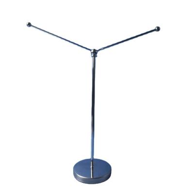 China Desk Two Countries Processing Meeting Business Table Flagpole Stand Table Flag Stand Silver Y-shaped Metal Opens Flagpole Stand Alum for sale