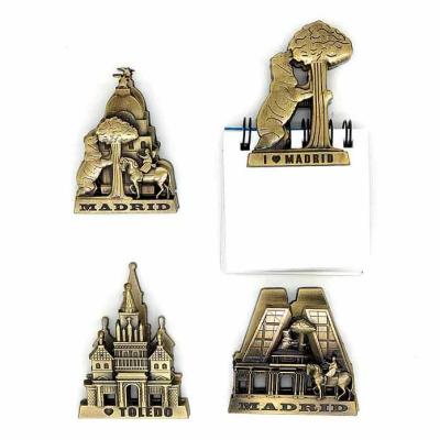 China Factory Durable Travel Madrid Souvenir Fridge Magnets Retro Metal Fridge Magnet Clip Direct From All Over The World for sale