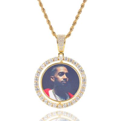 China Best Sale Environmental Friendly 18K Gold Plated Hip Hop Character Photo Necklace For DIY Photo for sale