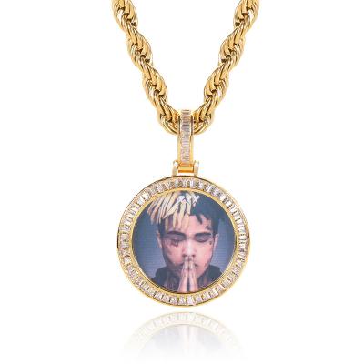 China Best Sale Environmental Friendly Wholesale 18K Gold Plated DIY Photo Necklace Hip Hop Character Pendant XXX Necklace for sale