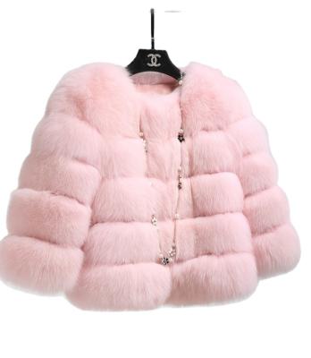 China 2020 Reversible Winter Coats Mink Fur Cuff Style Fur Coat Female Long Sleeve Faux Fox Fur Solid Women Clothing for sale