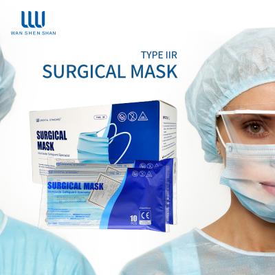 China Adult Factory Customized Blue Medical Surgical Face Mask 3 Ply With CE Certification for sale