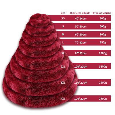 China Pets Rest Sleeping Pets Rest Washable Warm Faux Fur Plush Sleeping Pet Bed For Puppies Calming Soft Round for sale