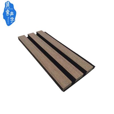 China Modern Jingxiang Polyester Fiber PET Akustik Panel Natural All Pet MDF Acoustic Oak Wood Slat Wall Panel For Decor Interior for sale