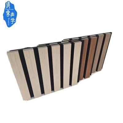 China Jingxiang Black Wood Slat Panel MDF Slat Wall Soundproofing Decoration 3D Panel Wood Slat Modern Sound Barrier for sale