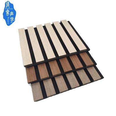 China Jingxiang ecycled Modern Solid Wood Veneer Slat Wall Felt Oak Wallnut Akupanel White Acoustic Panel for sale