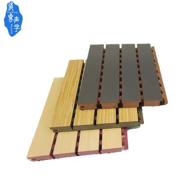 China Jingxiang Factory Industrial Hall Interior Sound Absorption Soundproof Wall Fireproofing Grooved Wooden Acoustic Panels for sale