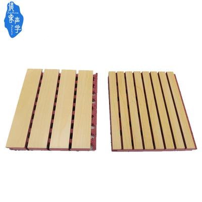 China Jingxiang Acoustic Board Industrial Grooved Wooden Plate Studio Wall Sound Absorbing Sound Proof Art Panel MDF Acoustic Panel for sale